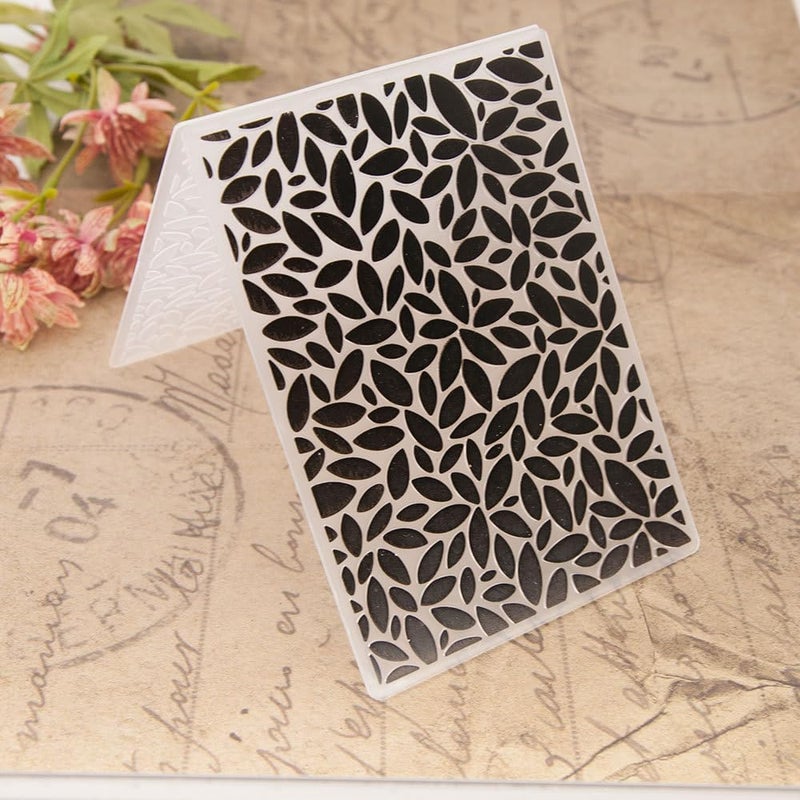 FUGUT 3-D Embossing Folder for Card Making - Plastic Textured Template for DIY Scrapbooking, Paper Crafting and Handmade Art Supplies (3D Leaf Texture 5.8 x 4.1 in) - Image 1